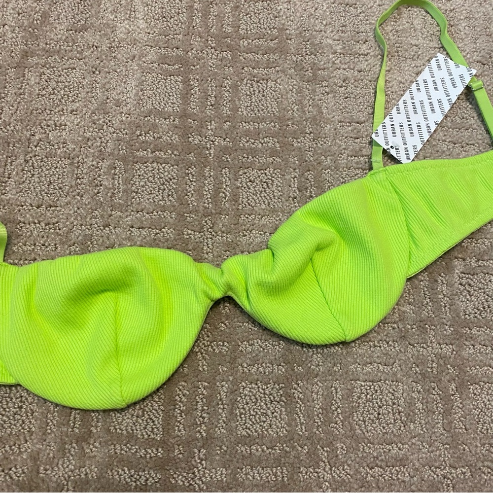 NWT {Urban Outfitters} Out From Under | That Girl Ribbed Bra | Lime/Vert~ Large - Picture 4 of 16